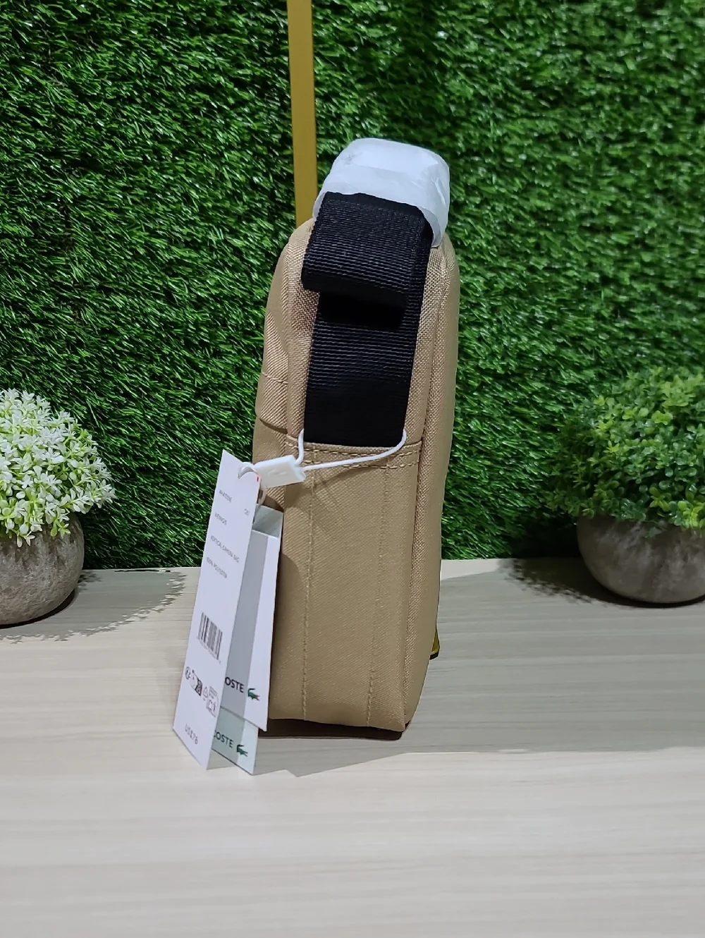 Lacoste Neocroc Vertical Camera Bag - Viennois Beige NWT